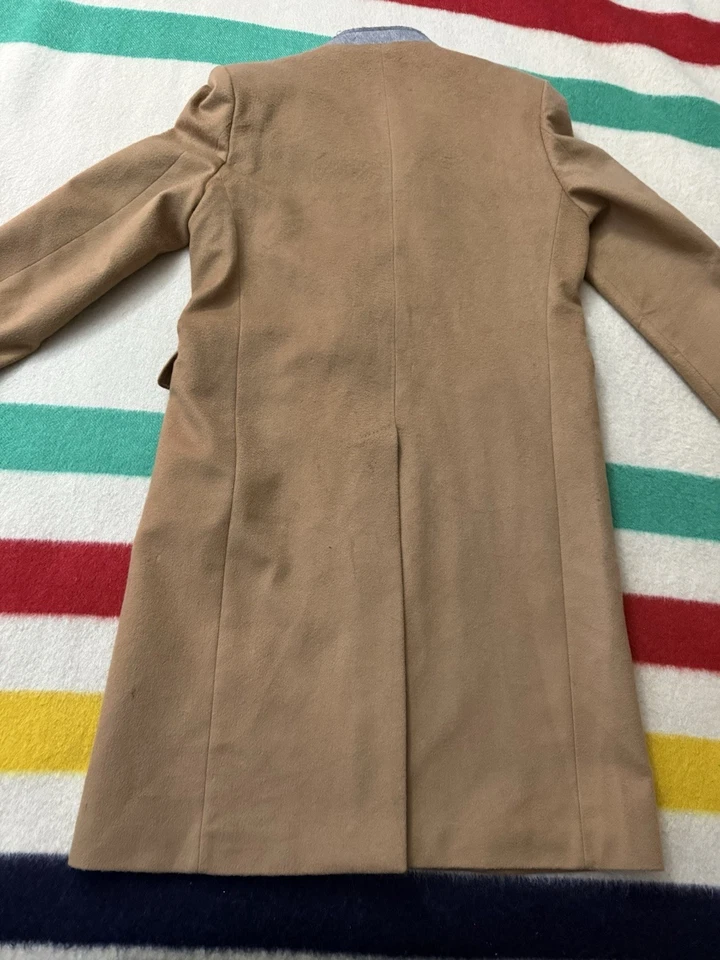 MAISON MARTIN MARGIELA x H&M Camel Tan Wool Overcoat Inverted lapels 46 XL 2X - Image 3 of 4