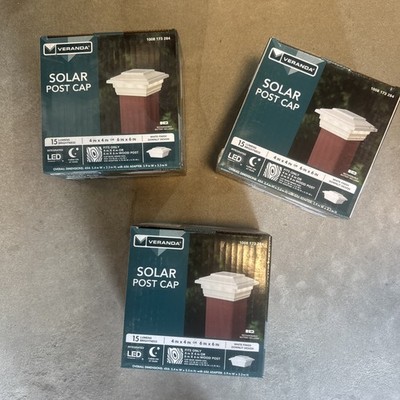 3 Of The Veranda Solar Post Cap Vinyl White 4'' x 4'' 1008 173 284