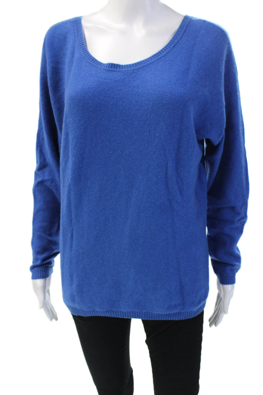 Vince Womens V-neck Long Sleeve Knit Casual Top Blue Size XS