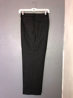 LAUREN Ralph Lauren 100% Wool Mens 34x30(short) Flat Front Dress Pants Gray