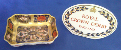 Royal Crown Derby 1128 Old Imari Solid Gold Band Pin - Schmuckschale