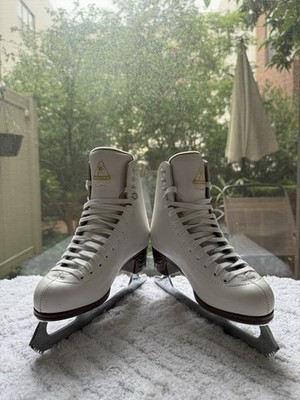 Jackson Excel White Figure Skates Size 9 Lace-Up w/ Mark II Blades