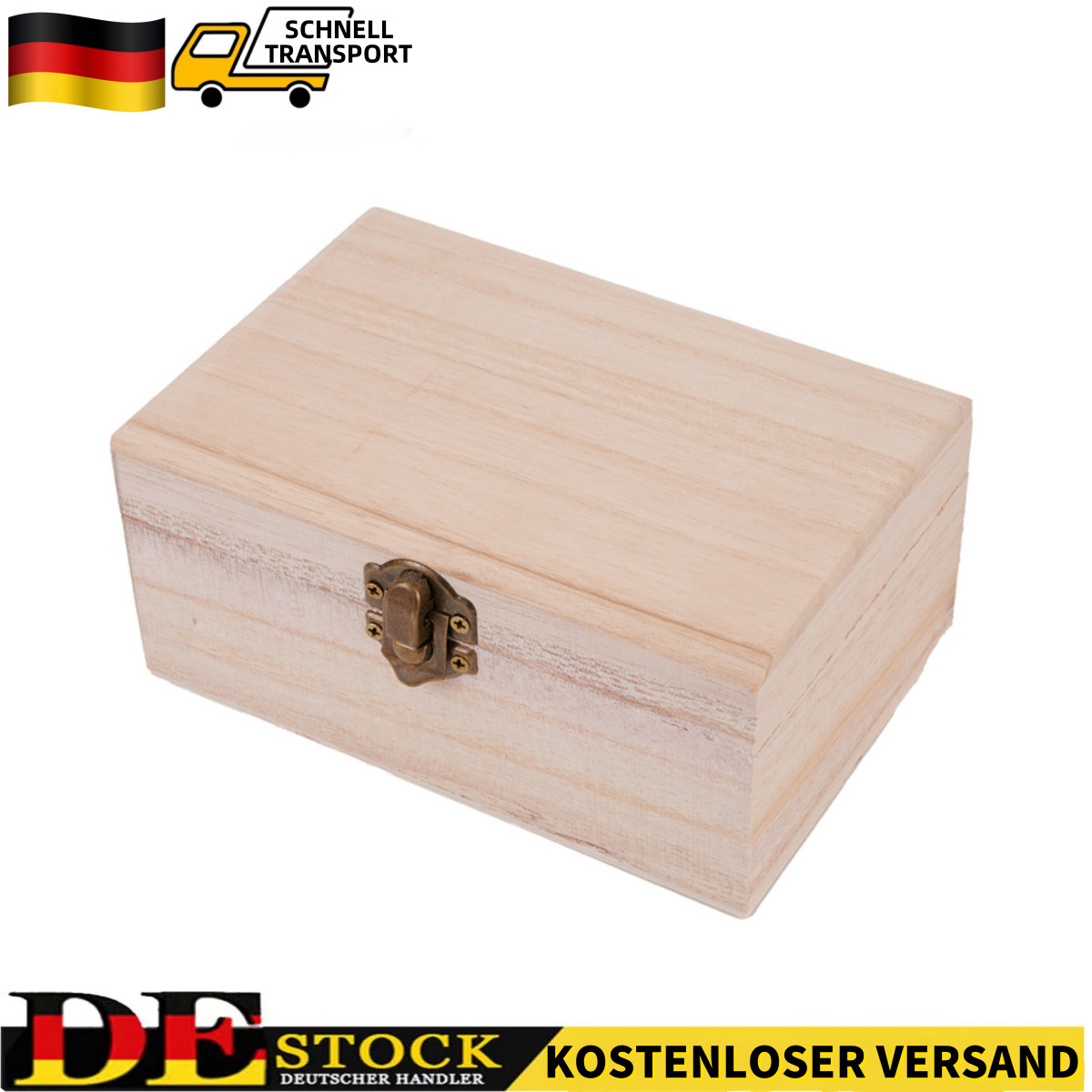 Einfache Holz Holz Quadratisch Klapp Aufbewahrungsboxen Bastelbox