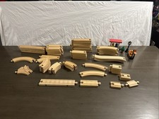 50 Plus Piece Lot of Vintage Thomas The Train Wooden Track Railway Accessories