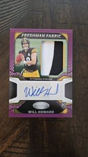 2025 Panini Certified Will Howard Freshman Fabric Mirror Purple Etch /40 auto