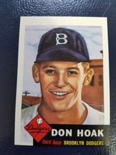Don Hoak Brooklyn Dodgers 1991 Topps Archives 1953 Topps Reprint BLANK BACK