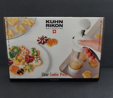 Brand New Kuhn Rikon Clear Cookie Press – 14 Interchangeable Disks