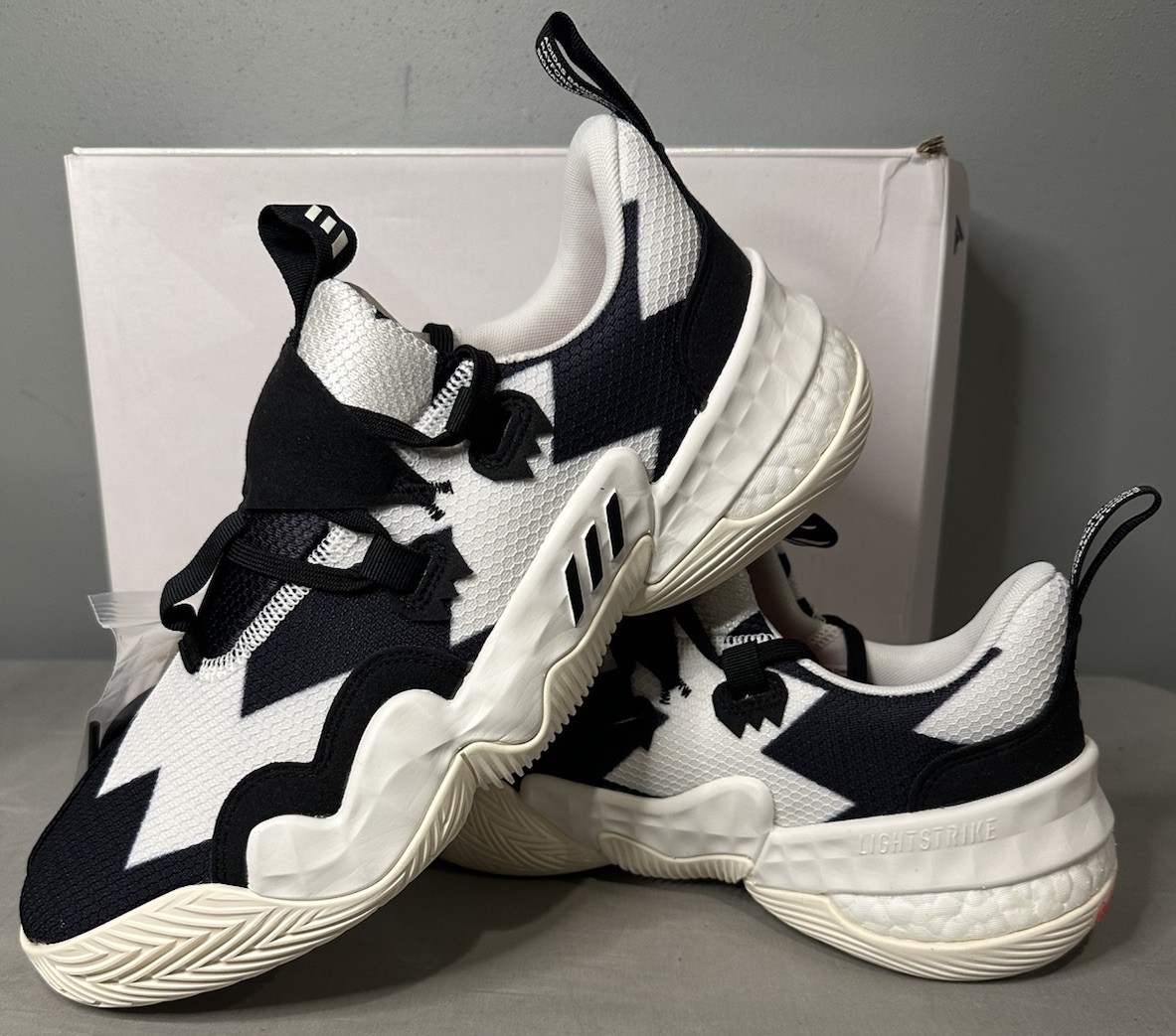 Adidas Trae Young So So Def Recordings White Black H68999 Men’s Size 