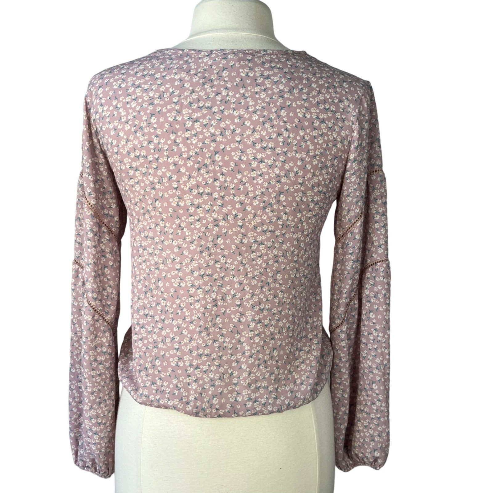 Sienna Sky Shirt Blouse Womens Small Pink Floral Wrap Front