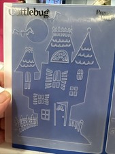 3 Cuttlebug Embossing Folder Provo Craft Halloween Haunted House Skull Bats Cats
