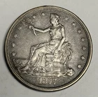 VF 1877-S U.S. Trade Dollar (lightly cleaned), Silver $1 Type Coin Very Fine