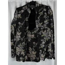 Alex Evenings Black Floral Sparkle Jacket Tank Top Set New Years Party Womens PS