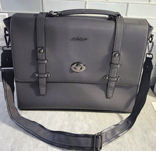 Mosiso Gray Solid Laptop Messenger Briefcase Bag, Adjustable Shoulder Strap