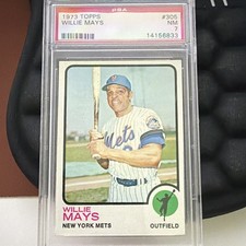 Topps 1973 Topps Willie Mays #305 New York Mets PSA 7 Graded Base
