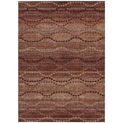 3x5 ft. Rust & Copper Ogee Washable Transitional Indoor & Outdoor Rectangle A...
