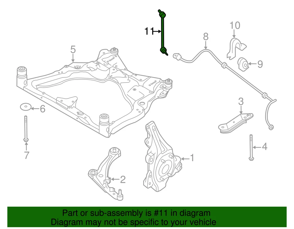 Barra estabilizadora delantera derecha para pasajero OEM End Link Quest Rogue 546181AA0E Foto 2 de 2
