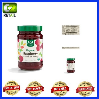 Organic Raspberry Fruit Spread, 17 Ounce - All-Natural, No Preservatives