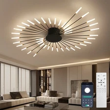 42-Light Fireworks LED Ceiling Light Flush Mount Dimmable App Remote Control