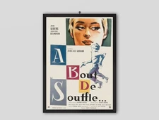 Breathless 1960 French Movie Poster Jean-Luc Godard Film Art Print No Frame