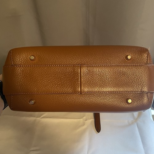 Vera Pelle Italian Leather Medium Crossbody Bag Top Handle Purse Brown Italy - Bild 5 von 14