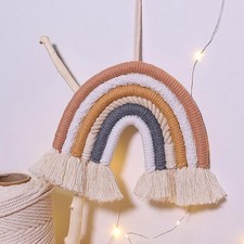 Woven Boho Rainbow Macrame Tapestry Wall Hanging Nursery Room Decor Ornaments