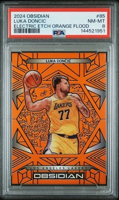 PSA 2024 Obsidian Luka Dončić 85 Electric Etch Orange Flood Lakers