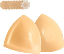 Double-Sided Adhesive Bra Inserts, Large Size Lightly Padded for D Cups, Reusab