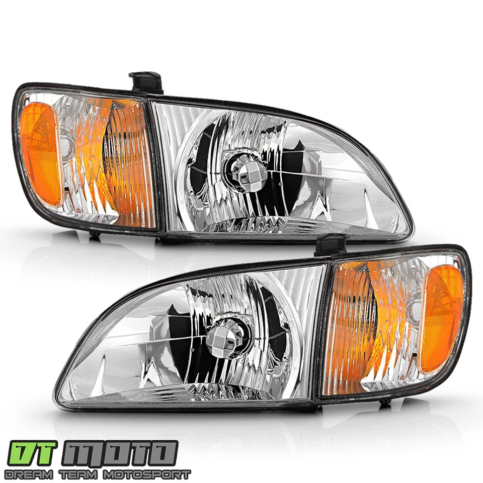 For 2001 2022 2003 Toyota Sienna Headlights Headlamps w/Corner Lights Left+Right - Imagem 2 de 4