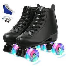 XUDREZ Roller Skates Women Men PU Leather High-Top Four-Wheel Size 41