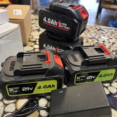 21V Lithium Battery 4.0Ah W/Charger LED Indicator, Safety Compatible Leaf Blower