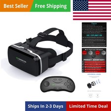 VR Headset with Remote Controller,HD 3D VR Glasses Virtual Reality Headset fo...