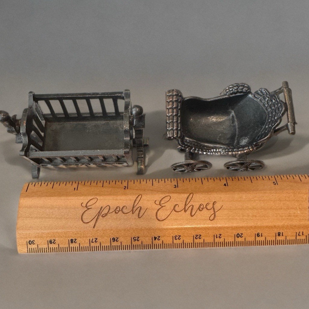 Durham Dollhouse Nursery Furniture Lot 4 Miniatures Crib Chair Stroller Rocker