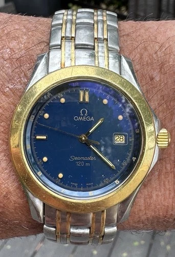Omega Seamaster 120 2311.80  Men’s Quartz 120m Pre Owned Vintage Gold Blue