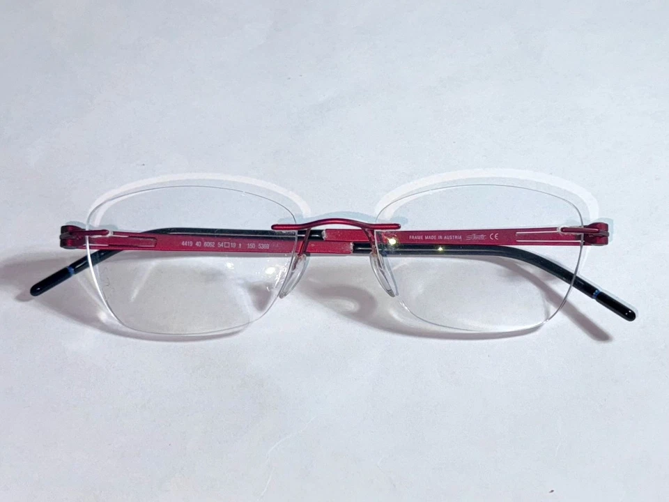 SILHOUETTE 4419 40 6062 54-19-150 5369 Burgundy Cat Eye Eyeglasses FRAMES ONLY - Image 2 of 4
