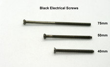 Black Electrical Screws for fixing Sockets Plugs or Switches 75mm 50mm or 40mm 