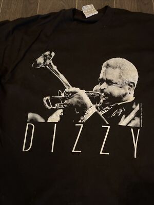 Rare Vintage 1997 Music Tee Dizzy Gillespie Black T Shirt