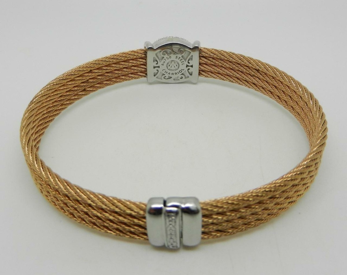 アクセサリー PHILIPPE CHARRIOL Wire bracelet 18Kt & SS Philippe Charriol Wire Necklace/Bracelet/Earrings