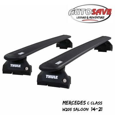Thule WingBar Evo Black Roof Bars Set to fit Mercedes C Class Saloon W205 14-21