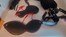 Deluxe Bondage Set, Clamps Whip Paddle Collar Restraint New Gag