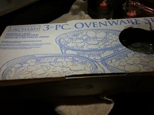 Indiana Glass 3pc Orchard Azure Ovenware Set - Original box