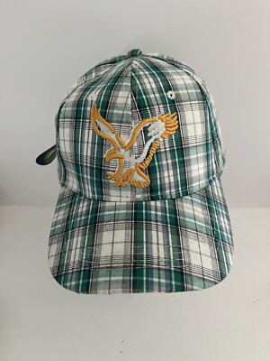 American Eagle Cap Hat Green Plaid Hook and Loop Adjustable New/Tag Mingxing