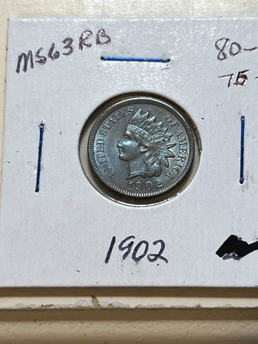 1902  Indian Head Cent — BU/MS++  RB with 4 Diamonds - Iridescent Toned