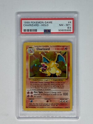 1999 Pokemon Charizard 4/102 Holo - WOTC - PSA 8.5 NM/MT+