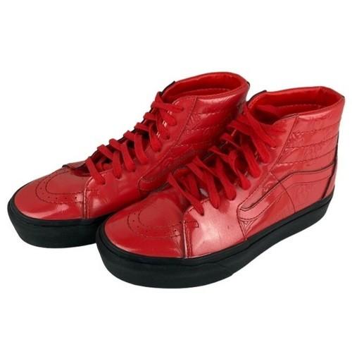 red vans platform sneakers