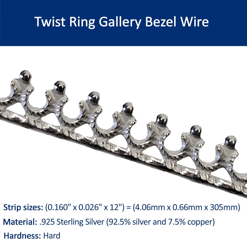 Gallery Bezel Wire 925 Sterling Silver Strip (9 variations) | eBay