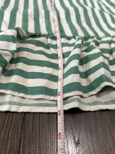 NWT Green and Off White Striped Open Back Dress size Medium Ruffle Lined Cute - Picture 7 of 13