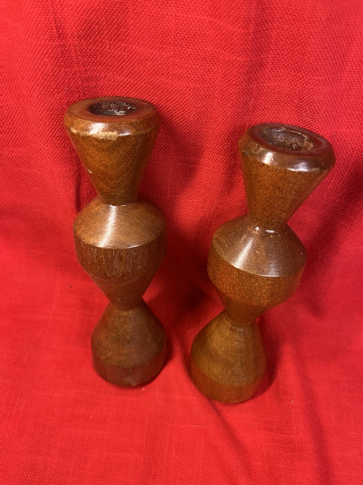 Candleholders, Danish Modern Teak Vintage MCM