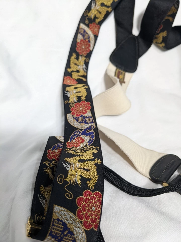 Trafalgar Edição Limitada Suspensórios de Seda Dragão Chinês Braços Jacquard Latão PRETO - Imagem 4 de 4