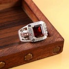 Natürlich Granat Edelstein Mit 925 Sterlingsilber Ring für Herren #3097