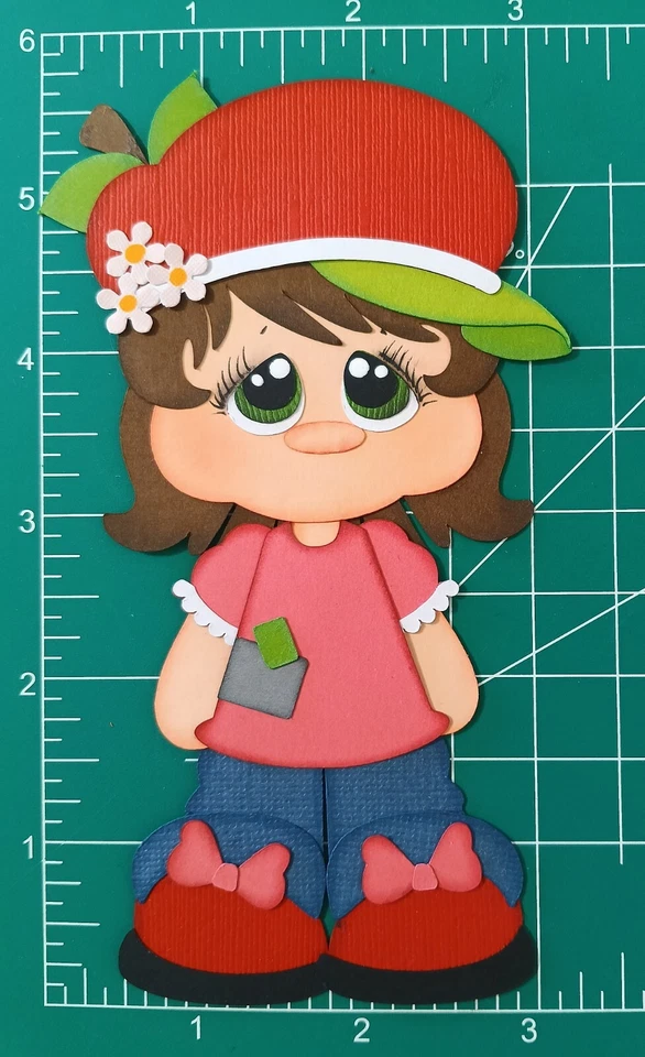 Piezas de papel APPLE GIRL, vuelta al cole, álbum de recortes, adorno, escuela niña Foto 2 de 2